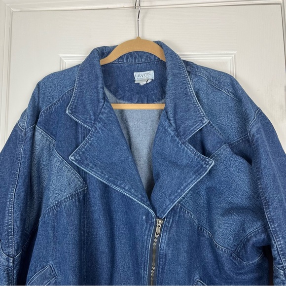 Vintage Lavon 80’s Geometric Patchwork Denim Jean Jacket Retro - Picture 4 of 5